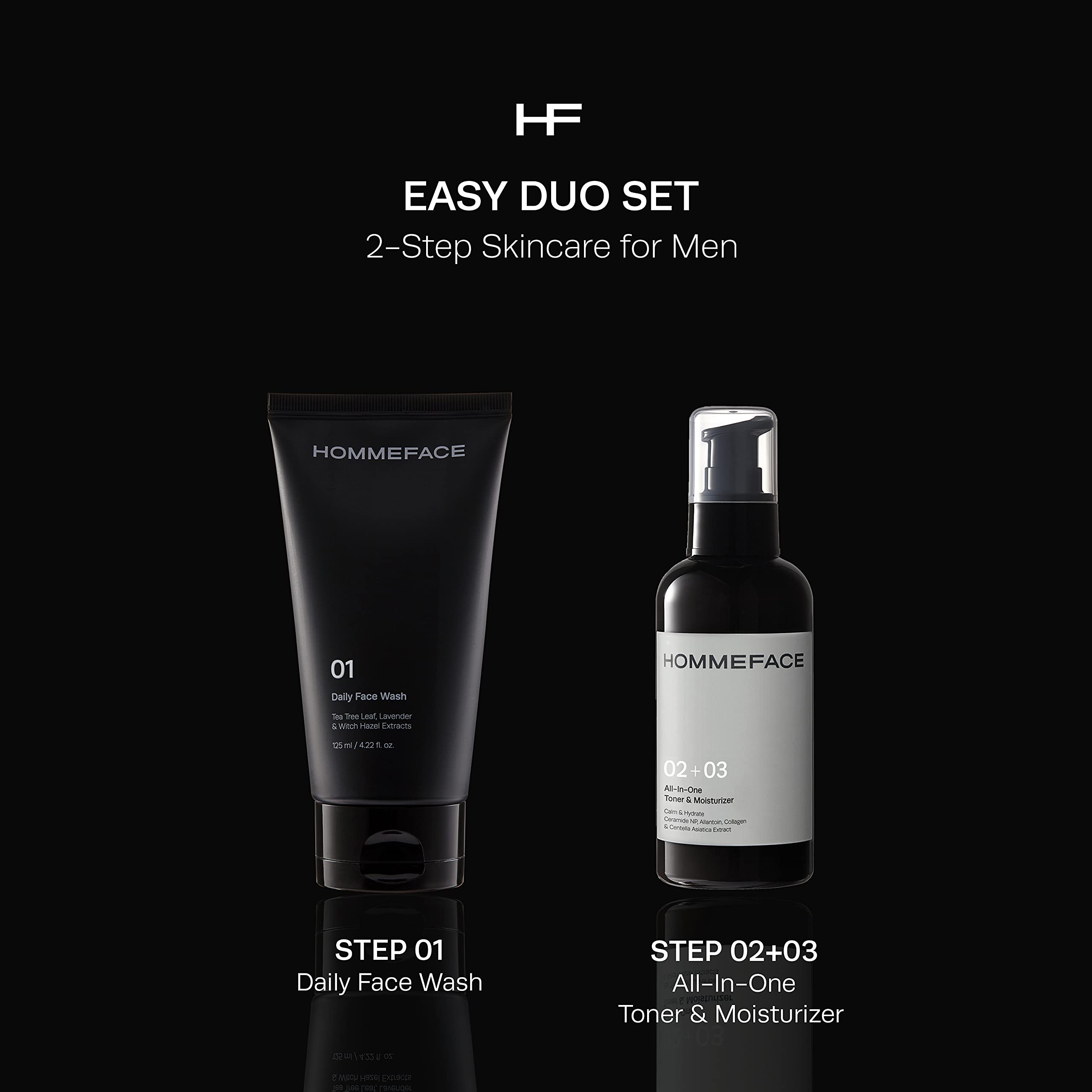 Foto 2 | Set De Cuidado De La Piel Hommeface Easy Duo Para Hombres Con Limpiador Y Tónico - Venta Internacional.