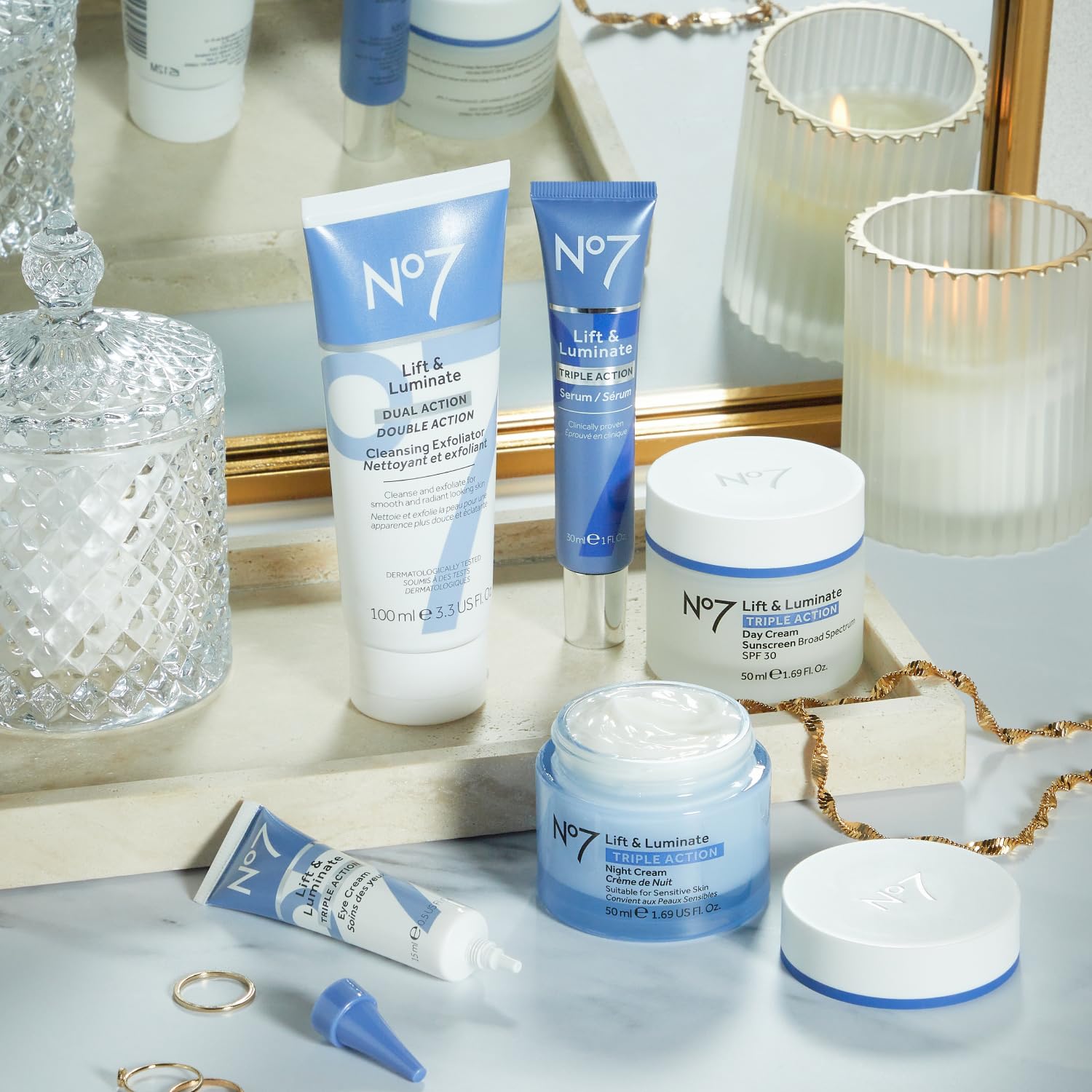 Foto 3 | Set De Cuidado De La Piel No7 Lift & Luminate De Triple Acción Con Spf30 - Venta Internacional.