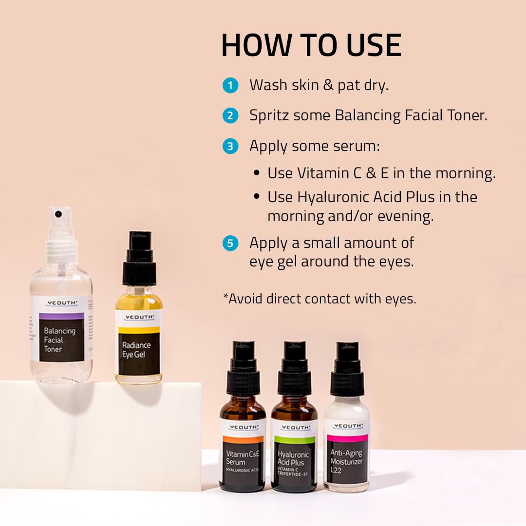 Foto 5 | Set De Cuidado De La Piel Yeouth Sérum De Ácido Hialurónico, Sérum De Vitamina C - Venta Internacional.