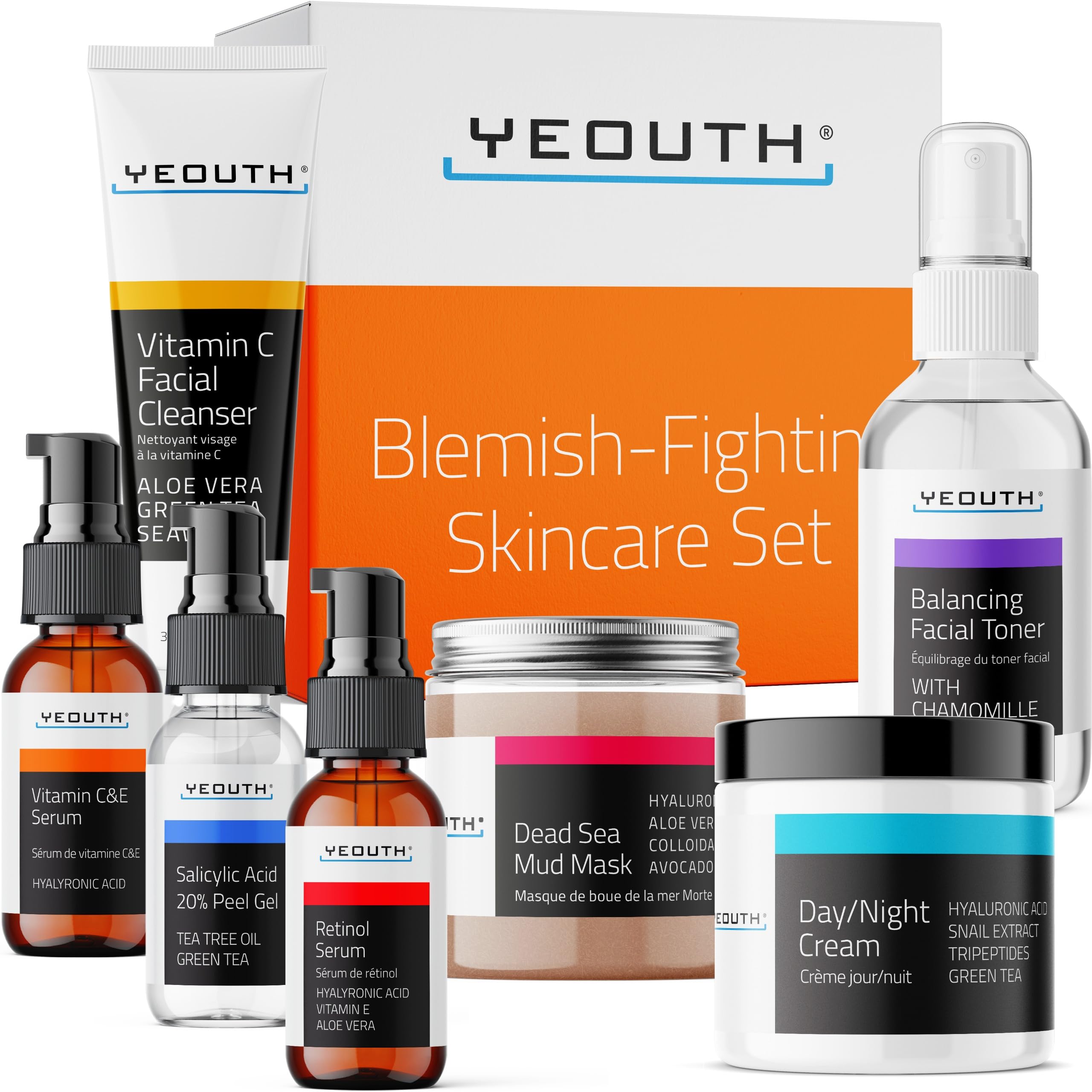 Foto 2 pulgar | Set De Cuidado Facial, Tónico, Sérum Y Crema Con Vitamina C Yeouth - Venta Internacional.