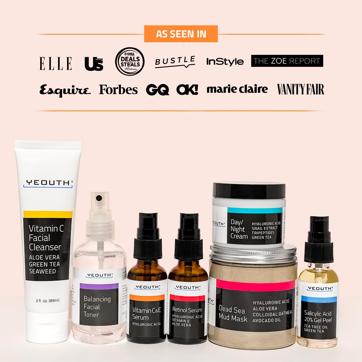 Foto 3 pulgar | Set De Cuidado Facial, Tónico, Sérum Y Crema Con Vitamina C Yeouth - Venta Internacional.