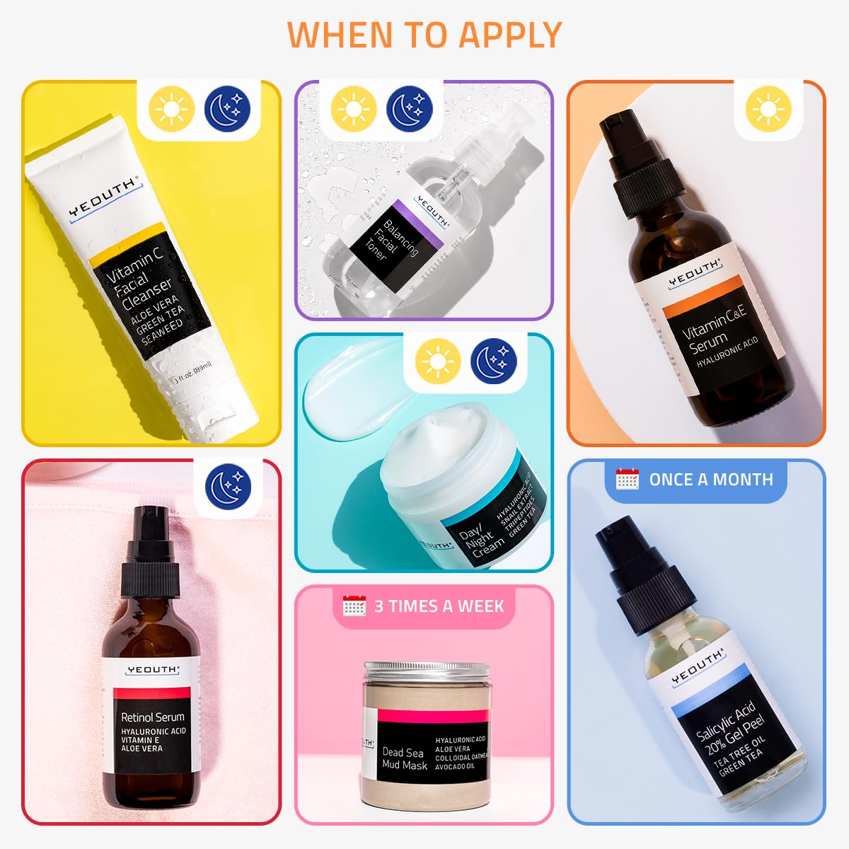 Foto 7 pulgar | Set De Cuidado Facial, Tónico, Sérum Y Crema Con Vitamina C Yeouth - Venta Internacional.