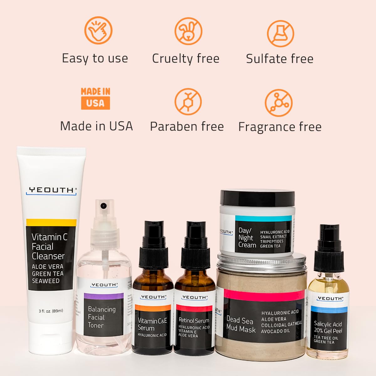 Foto 8 pulgar | Set De Cuidado Facial, Tónico, Sérum Y Crema Con Vitamina C Yeouth - Venta Internacional.