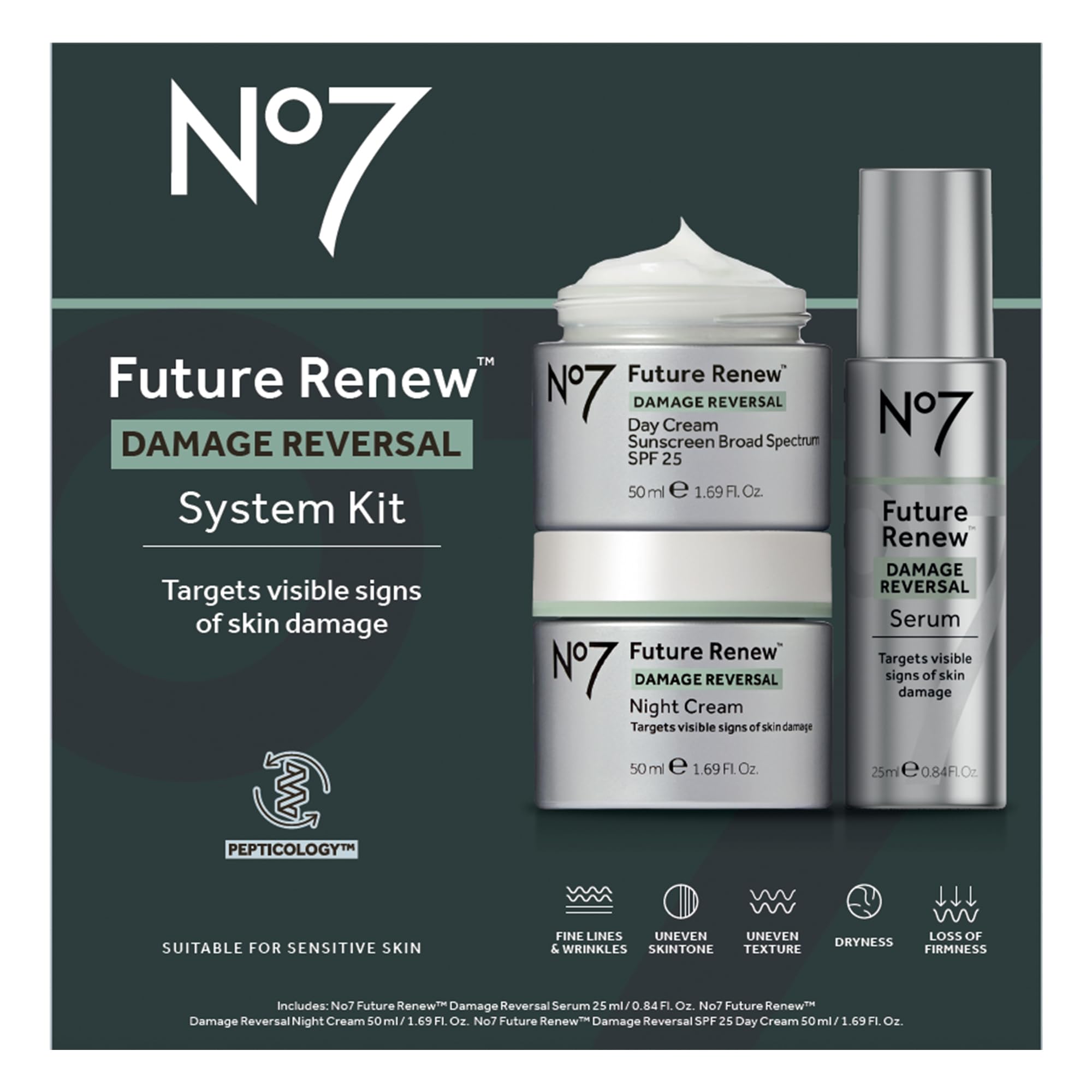 Foto 3 pulgar | Set De Cuidado De La Piel No7 Future Renew Damage Reversal Con Sérum De 10 Ml - Venta Internacional.