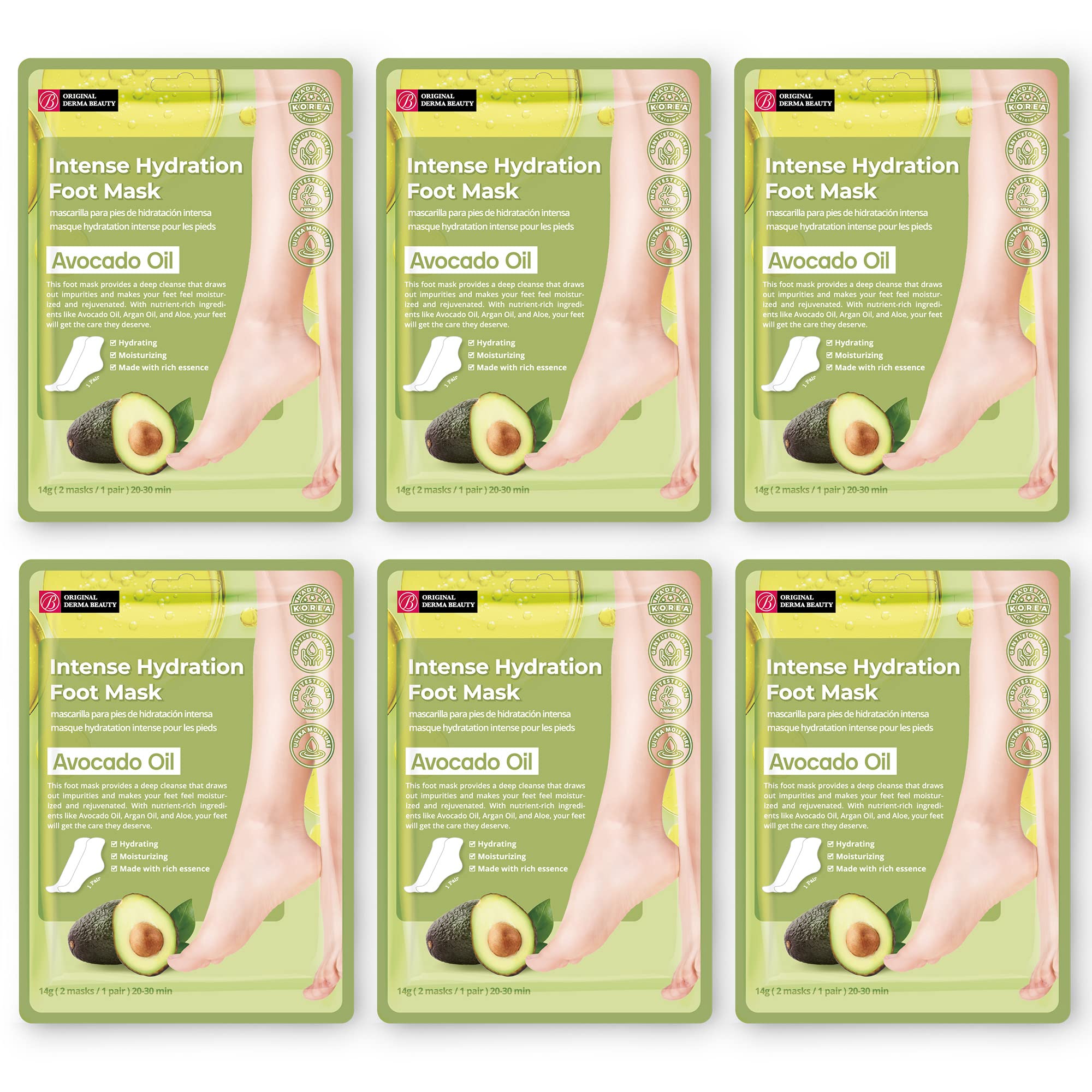 Foto 2 pulgar | Mascarilla Para Pies Innerest Original Derma Beauty, 6 Pares De Aceite De Aguacate - Venta Internacional.