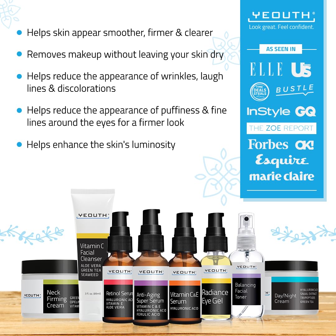 Foto 3 | Set De Cuidado De La Piel Yeouth, Sérum De Retinol Con Ácido Hialurónico, 8 Piezas - Venta Internacional.