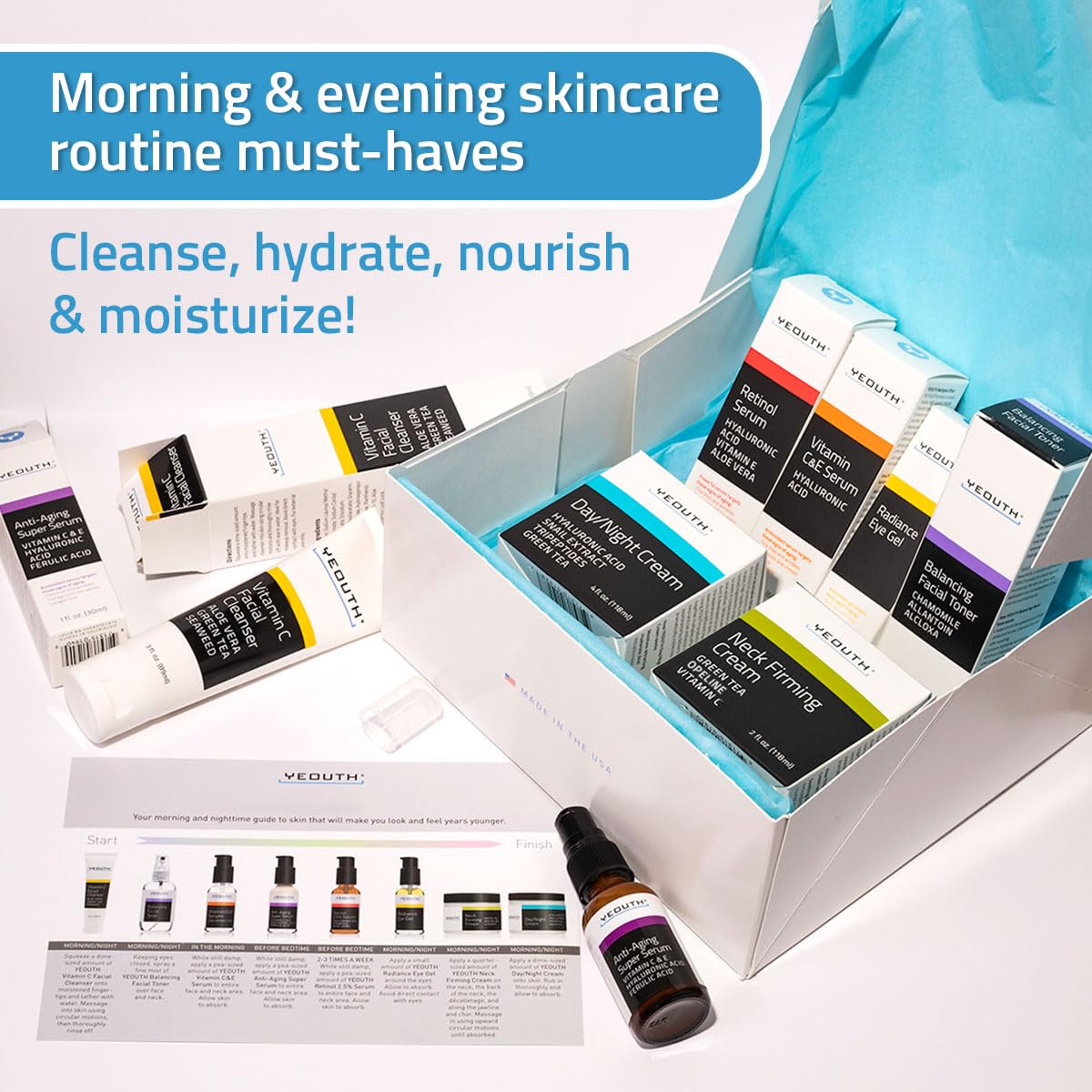 Foto 6 | Set De Cuidado De La Piel Yeouth, Sérum De Retinol Con Ácido Hialurónico, 8 Piezas - Venta Internacional.