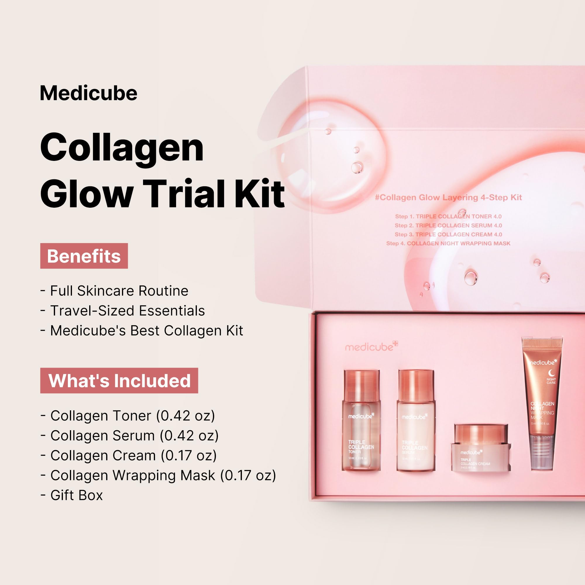 Foto 3 pulgar | Kit De Prueba De Colágeno Skincare Medicube Glass Skin Glow - Venta Internacional.