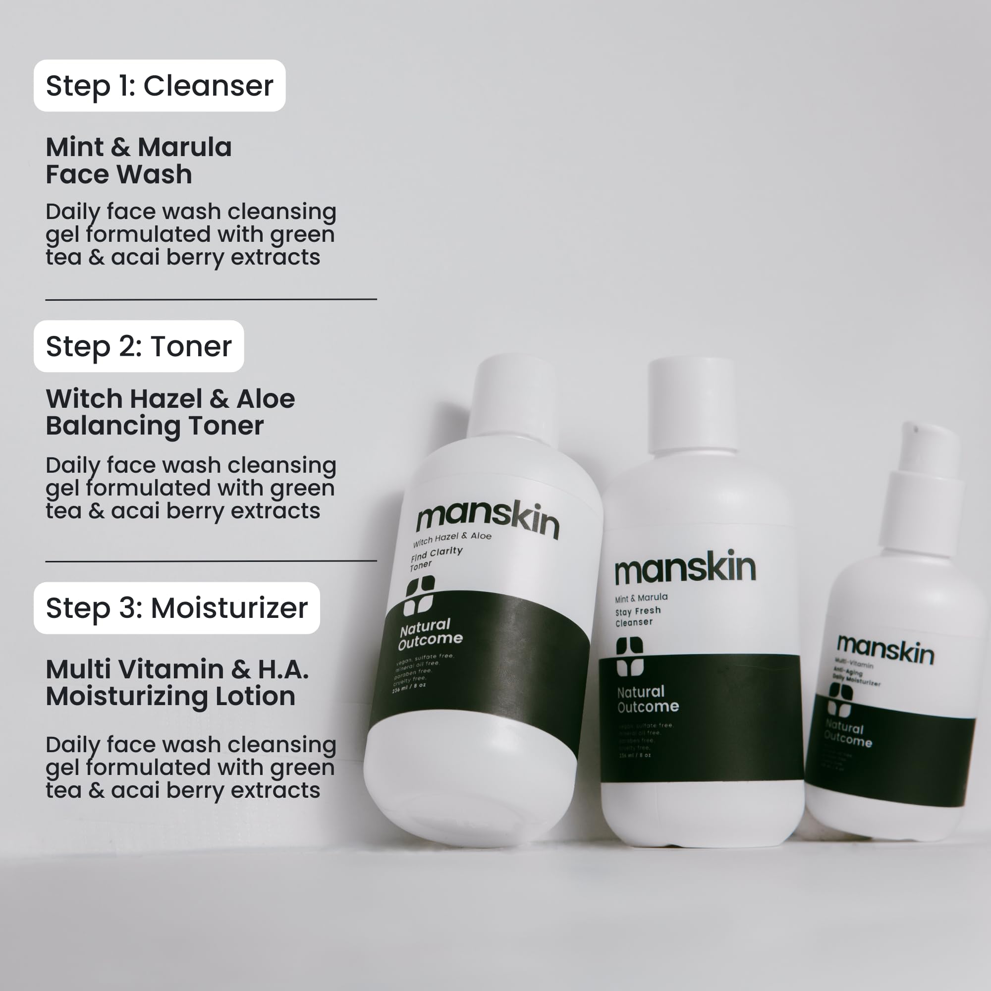 Foto 6 pulgar | Kit De Cuidado De La Piel Natural Outcome Cuidado Facial Antienvejecimiento Para Hombre - Venta Internacional.