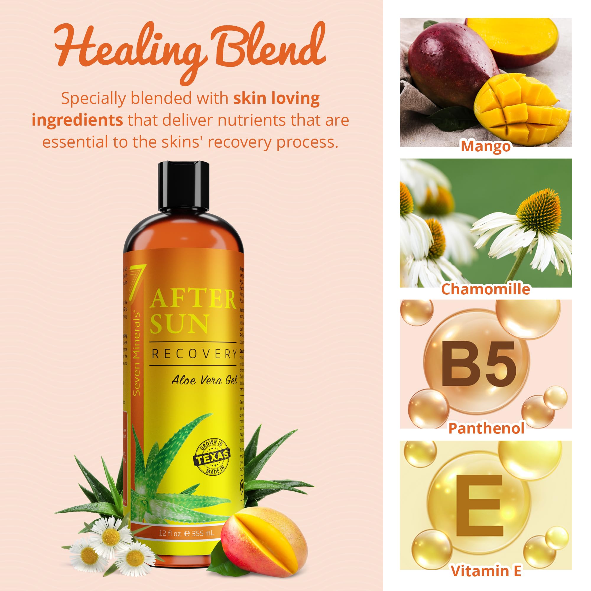 Foto 3 pulgar | Gel Aftersun Seven Minerals Recovery Con Aloe Vera 355 Ml - Venta Internacional.