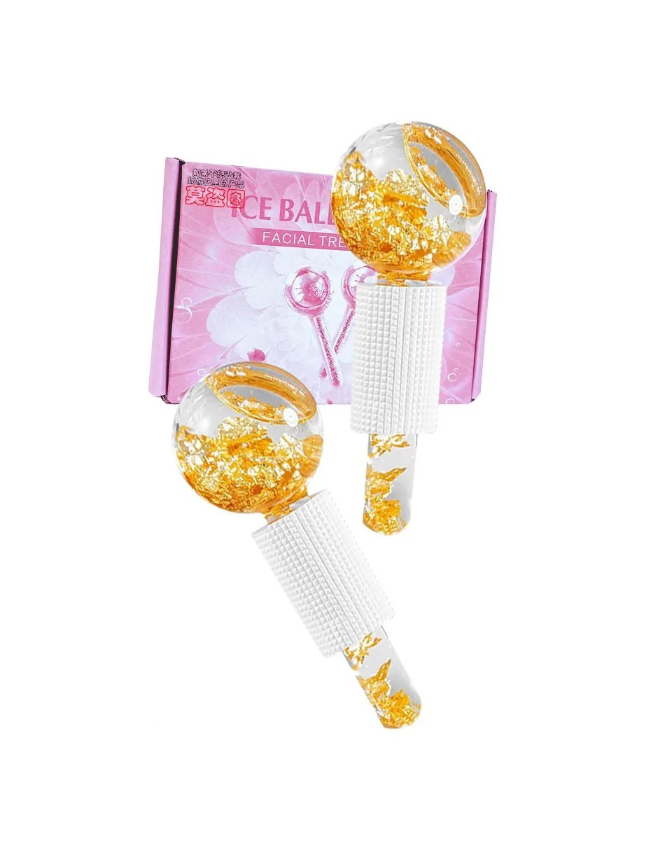 Foto 3 pulgar | 2pz Anti Ojeras Y Arrugas Masajeador Facial Bola De Cristal Oro