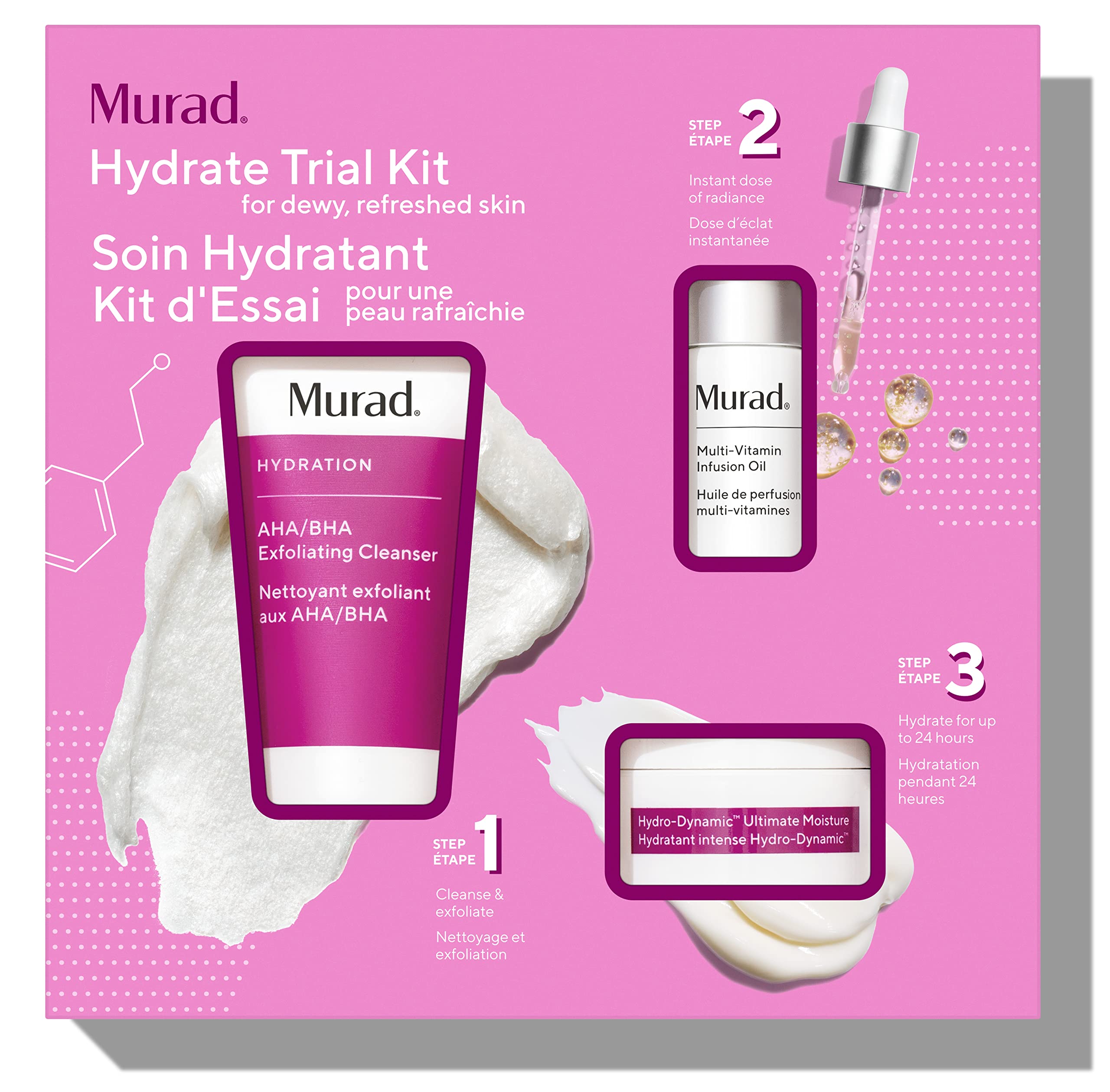 Foto 2 pulgar | Set De Cuidado De La Piel Murad Hydrate Con Limpiador Y Aceite Aha/bha, 3 Piezas - Venta Internacional.
