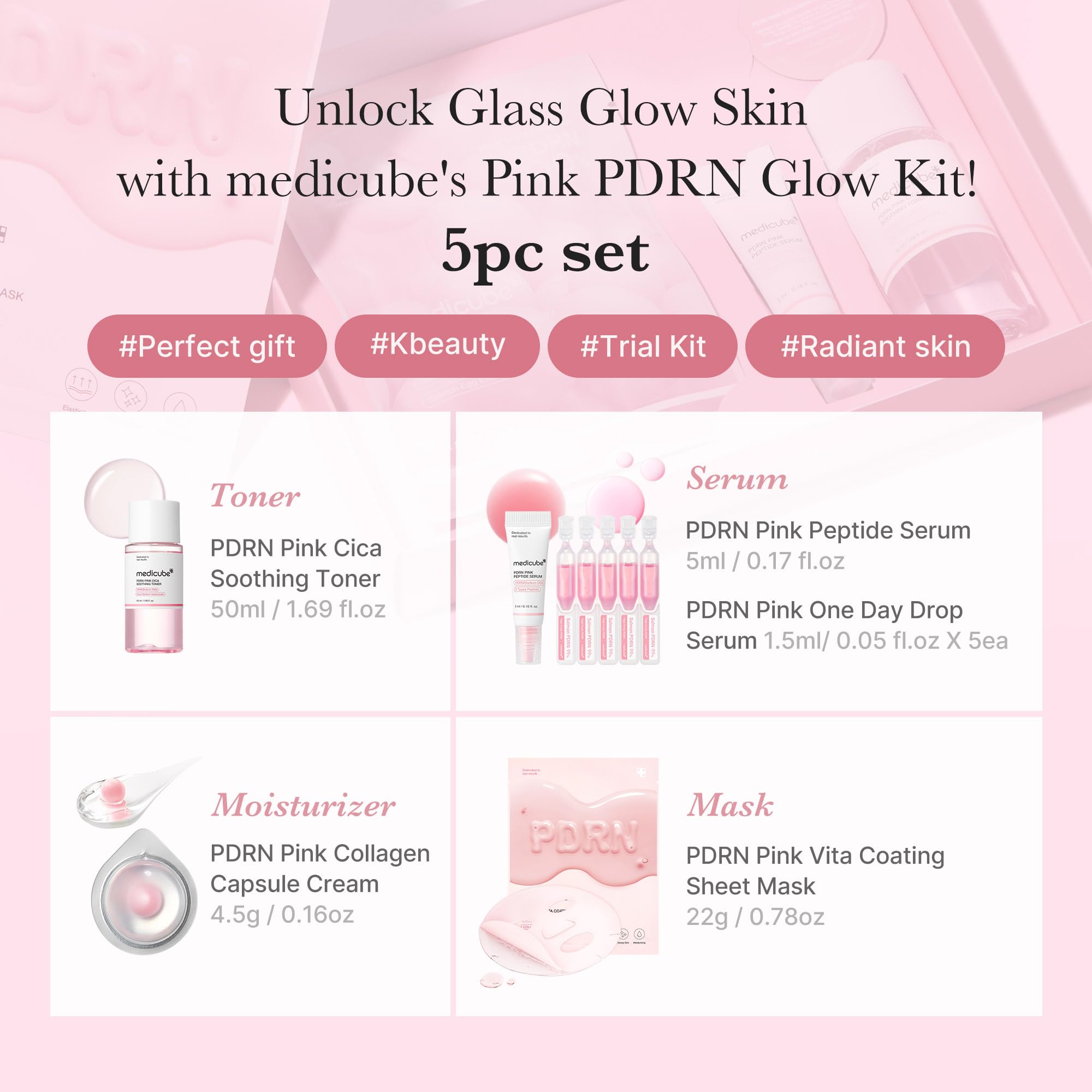 Foto 3 pulgar | Set De Cuidado De La Piel Medicube Salmon Dna Pdrn Con Tónico, Sérum Y Mascarilla - Venta Internacional.