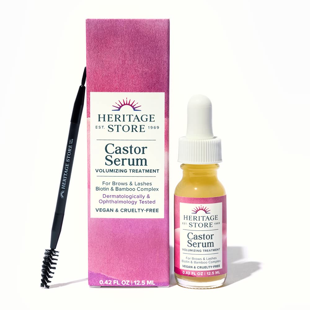 Sérum Para Pestañas Y Cejas Heritage Store Aceite De Ricino, 12 Ml, Vegano - Venta Internacional.
