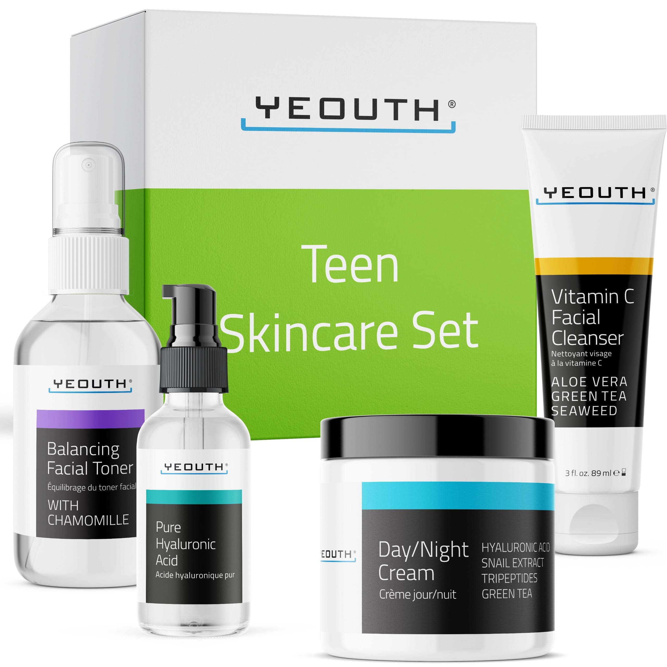 Foto 2 pulgar | Set De Cuidado De La Piel Yeouth  Sérum De Ácido Hialurónico Y Vitamina C  Limpiador - Venta Internacional.