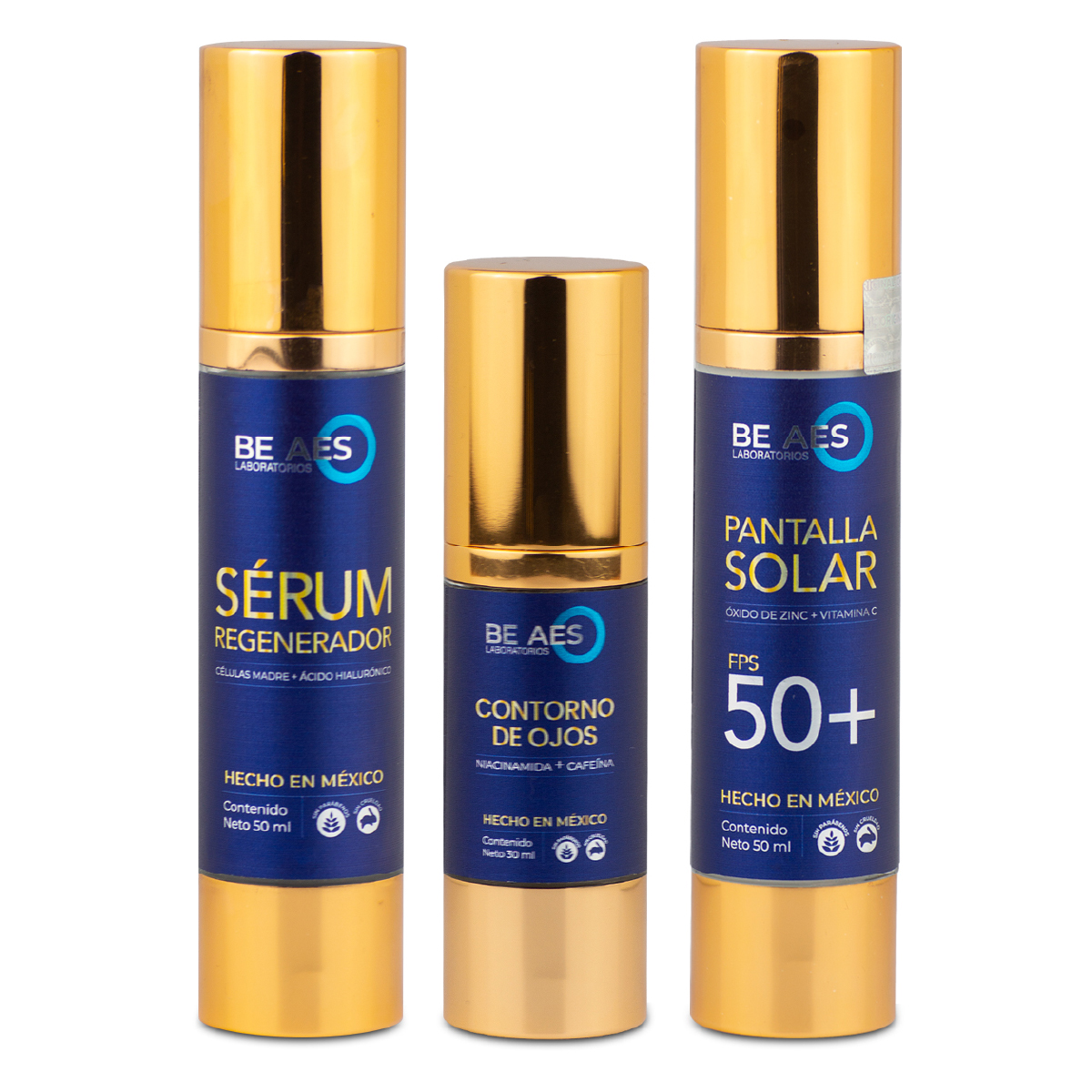 Foto 2 pulgar | Pack Be Aes Serum Facial Contorno De Ojos Y Pantalla Solar