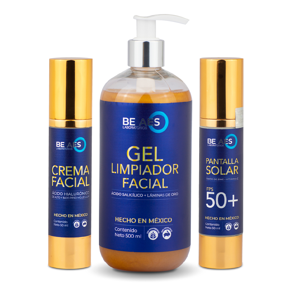 Kit Be Aes Limpiador Crema Hidratante Y Pantalla Solar