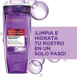 Foto 2 | Agua Micelar Loreal 400 ml con Ácido Hialurónico
