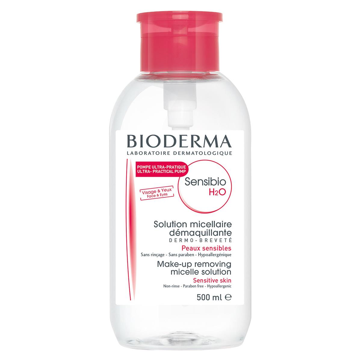 Agua Micelar Sensibio H2o Bomba Inversa Bioderma de 500 ml