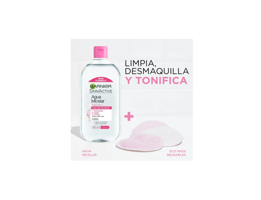 Foto 2 | Kit Garnier Agua Micelar y Pads/ Todo En 1/ 700ml