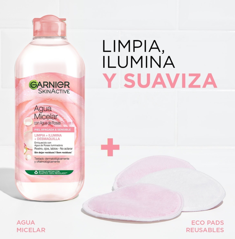 Foto 3 pulgar | Agua Micelar Garnier con Agua de Rosas 400 ml