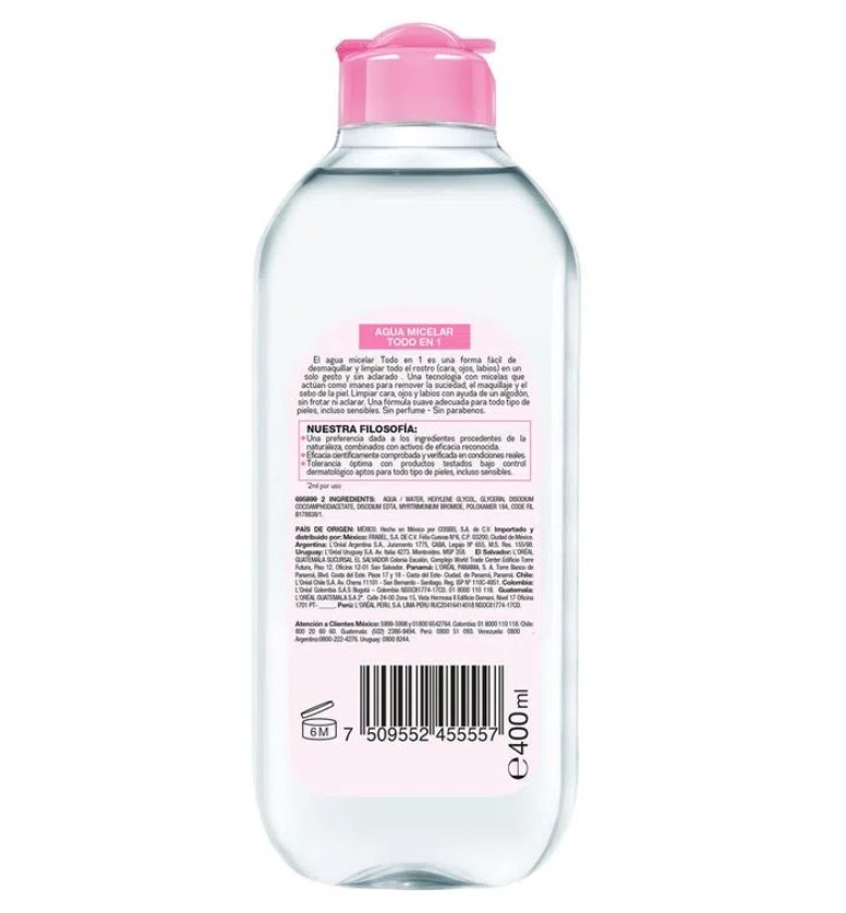 Foto 3 pulgar | Agua Micelar Garnier Todo en 1 color Transparente 400 ml
