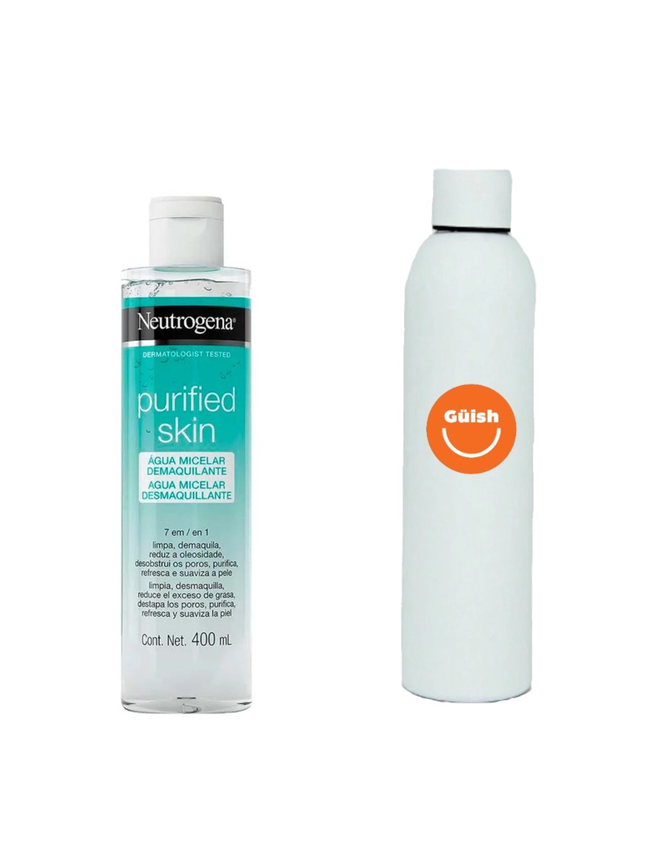 Agua Micelar Desmaquillante Neutrogena Purified Skin + Termo De Agua De Regalo Güish