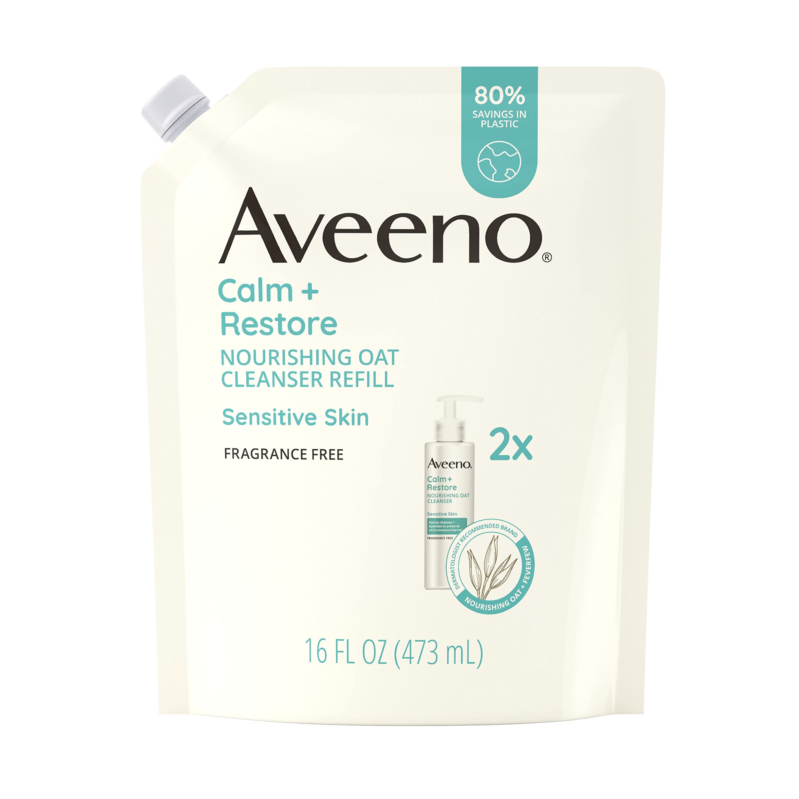 Foto 2 pulgar | Limpiador Facial Aveeno Calm + Restore Nutritive Avena 480 Ml - Venta Internacional.