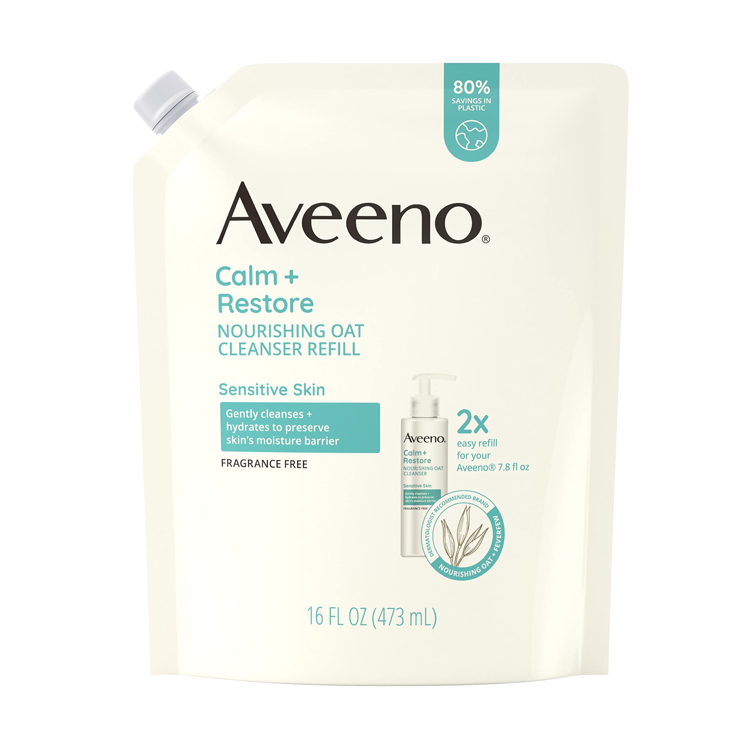 Foto 7 | Limpiador Facial Aveeno Calm + Restore Nutritive Avena 480 Ml - Venta Internacional.