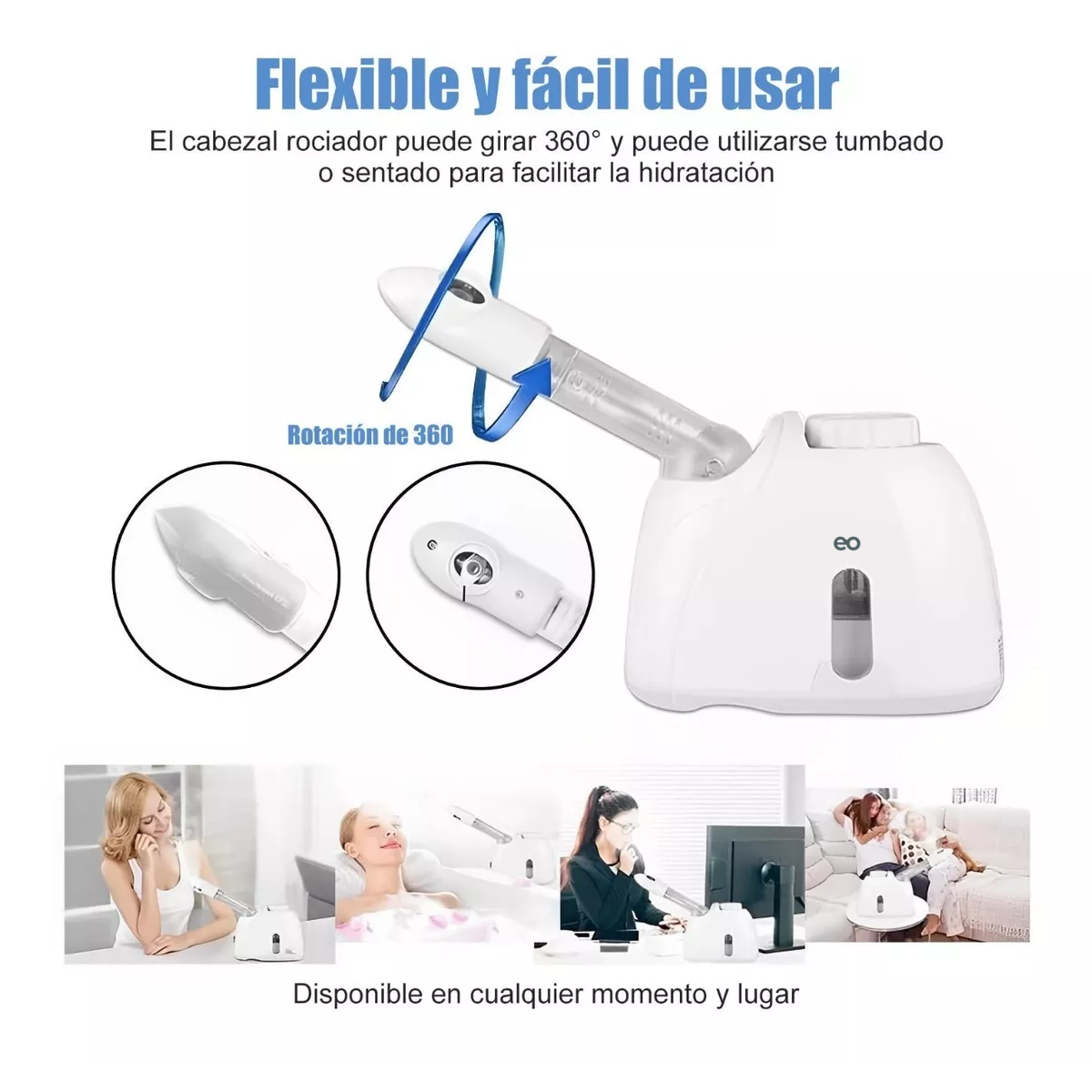 Foto 4 pulgar | Vaporizador Facial De Ion Profesional Portátil Eo Safe Imports Esi-8098-1 Blanco