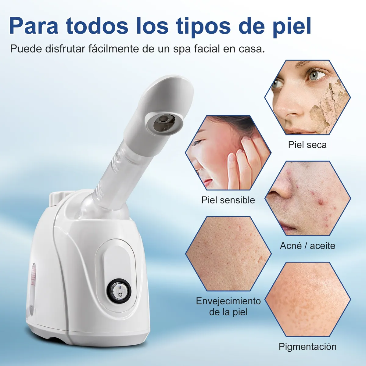 Foto 5 | Vaporizador Facial De Ion Profesional Portátil 160ml Lab.g Blanco