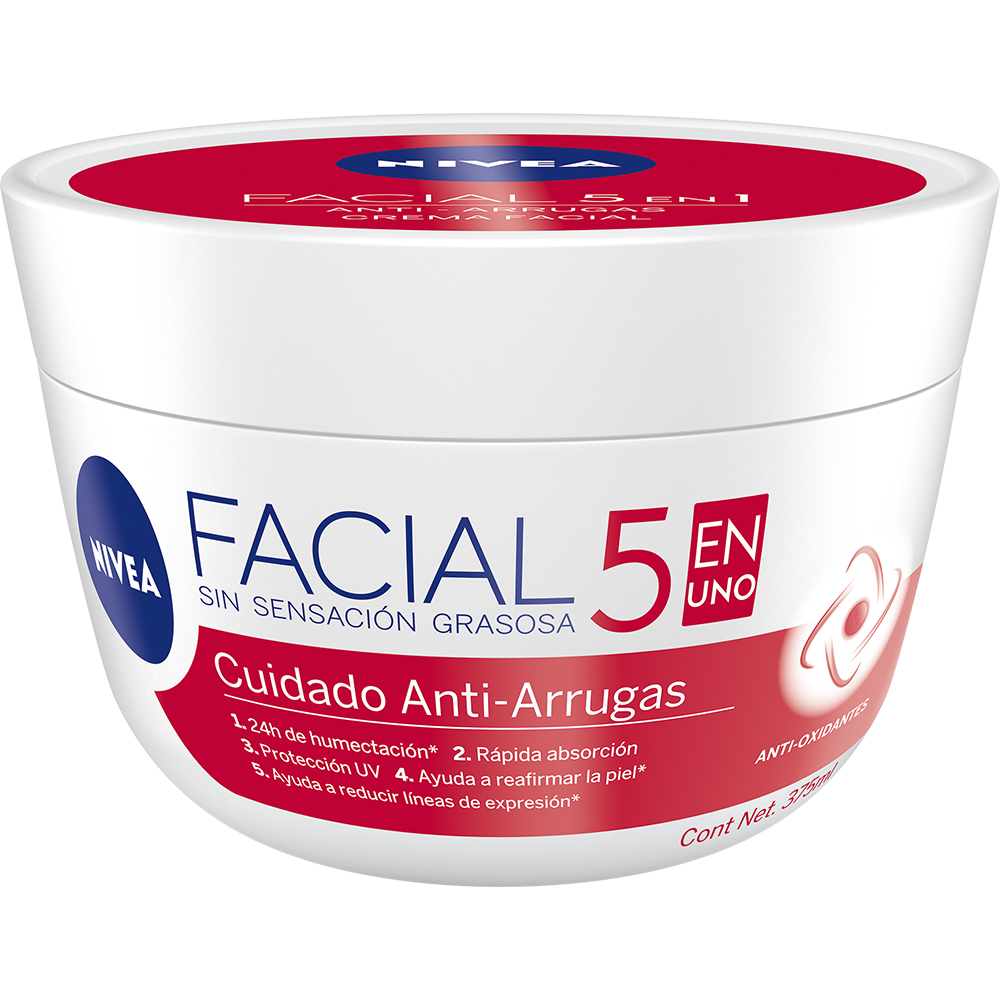 Foto 2 pulgar | Crema Facial Nivea 5 en 1 Anti Arrugas 375 ML