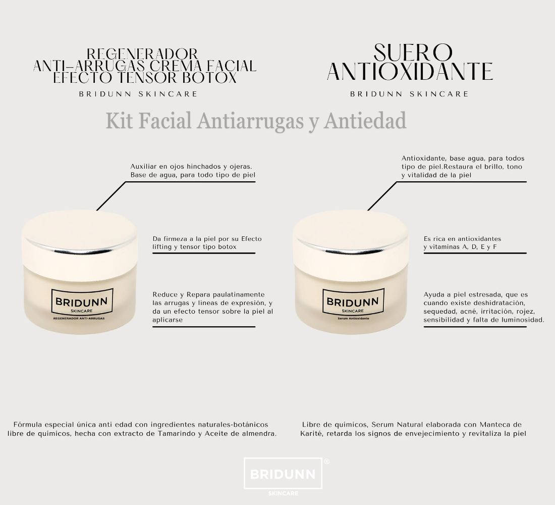 Foto 2 | Pack Antienvejecimiento, Antiedad + Antiarrugas, Crema Facial Eliminar Arrugas Efecto Lifting. Suero Vitaminas E +A +D