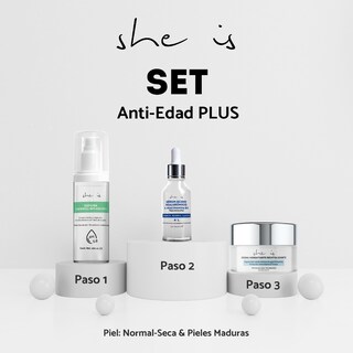 Foto 2 | Kit Facial She is Skincare Antiedad Plus Sérum + Crema + Limpiador Facial