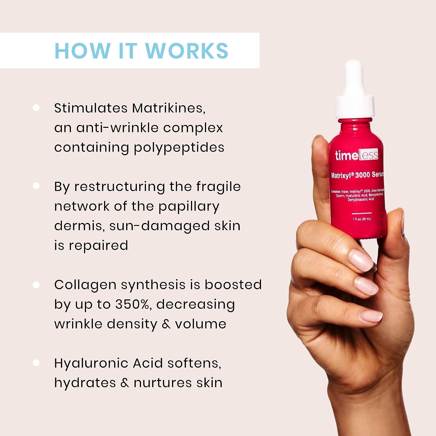 Foto 4 | Sérum Facial Timeless Skin Care Matrixyl 3000 Con Ácido Hialurónico - Venta Internacional.