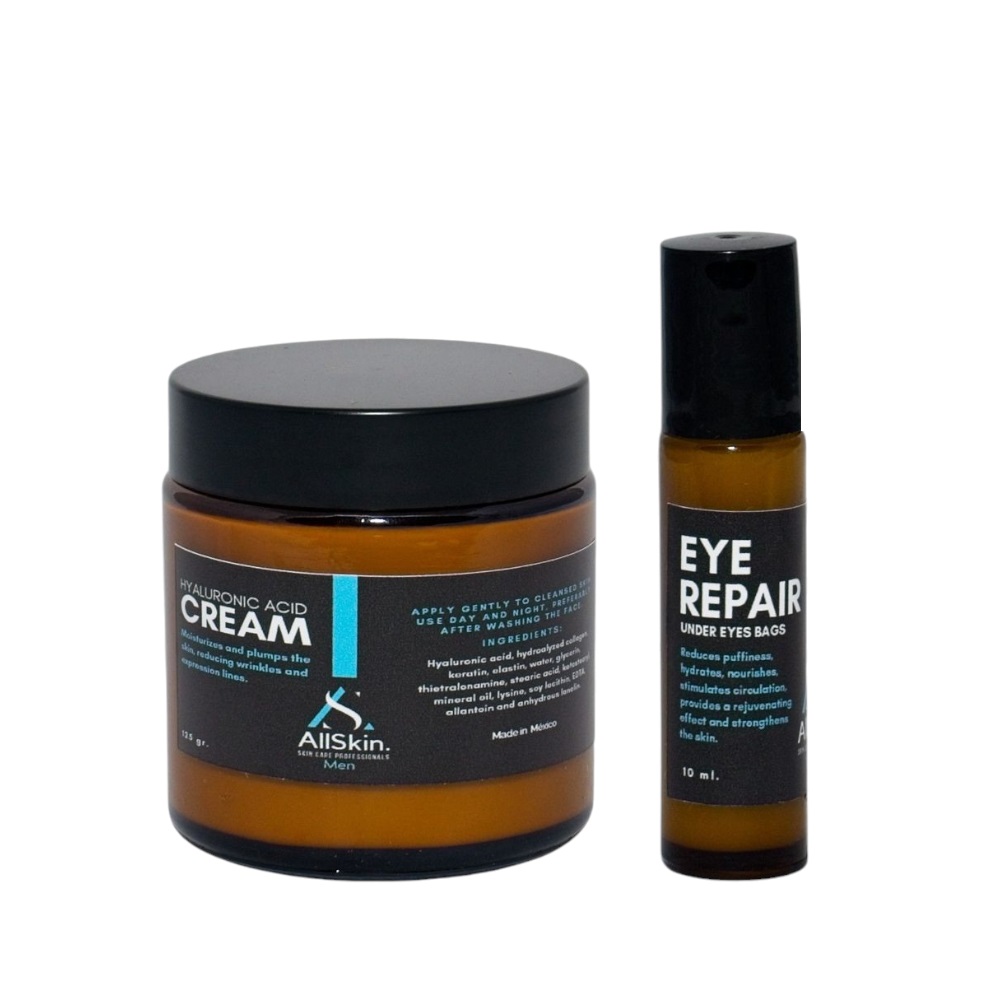 Foto 2 pulgar | Kit Antiedad Para Hombres Con Crema Facial Y Roll On Para Ojeras, Bolsas Y Arrugas
