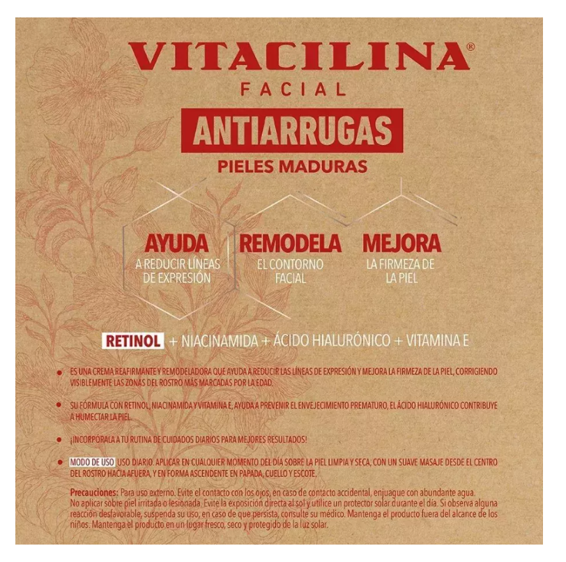Foto 6 pulgar | 3 Pack Crema Facial Anti Arrugas Y Edad Con Retinol, Niacinamida Y Ac Hialurónico Vitacilina