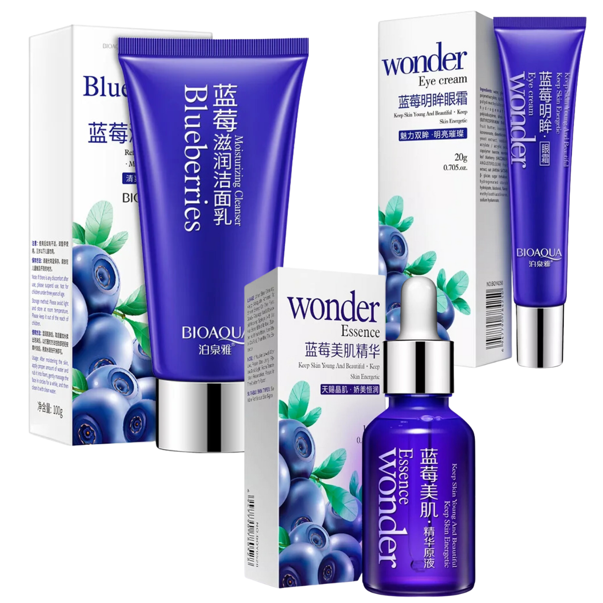 Trio Rutina Cuidado Facial Crema Blueberry Wonder Hidratante