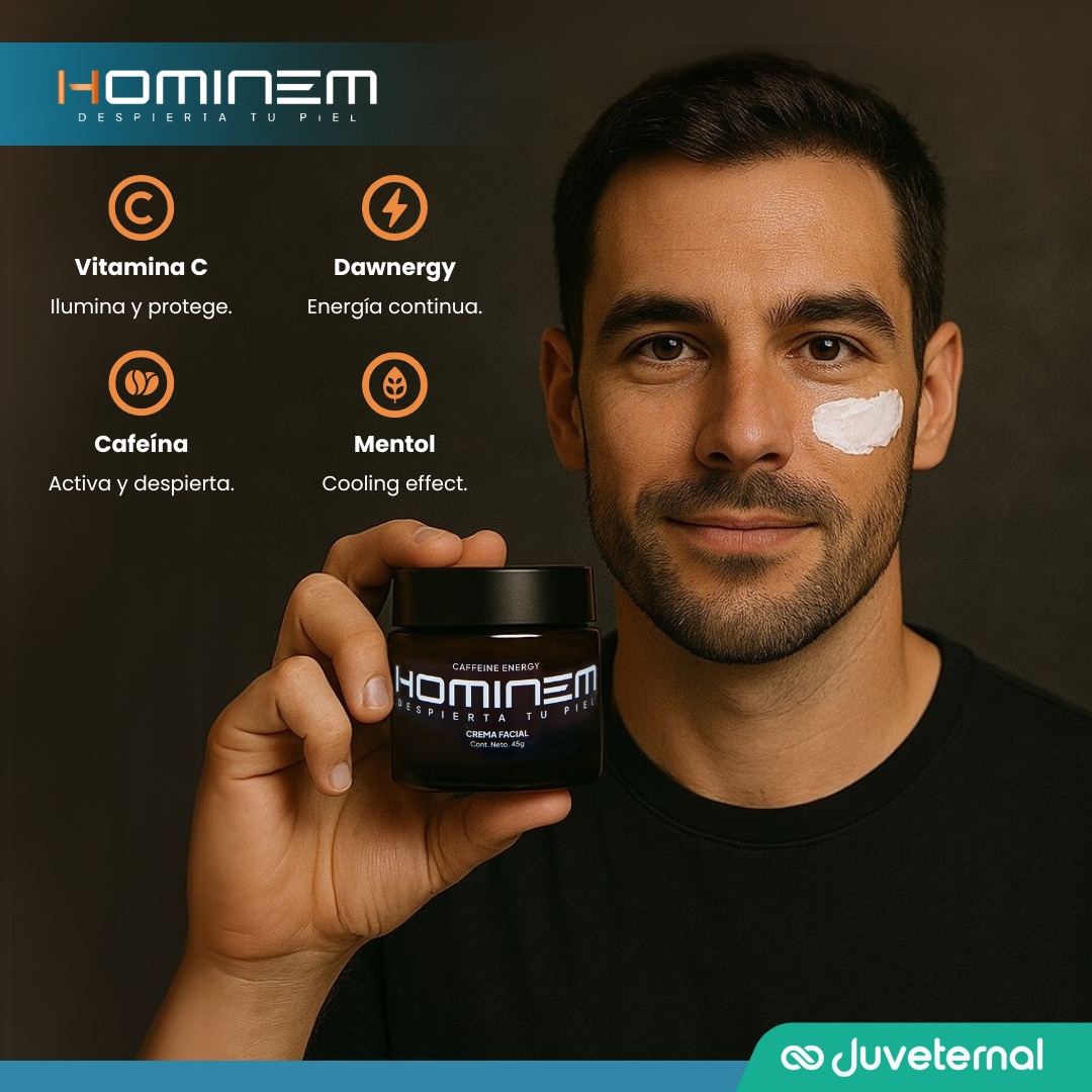 Foto 6 pulgar | Hominem Crema Facial Cooling Effect Hombre, 45 G, Vitamina C, Dawnergy™, Cafeína, Mentol Y Ácido Hialurónico