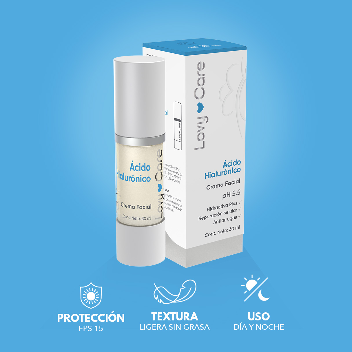 Foto 4 pulgar | Lovy Care Pack 2x1 Crema Facial Con Ácido Hialurónico, 30 Ml C/u, Ph 5.5, Hidratación Profunda Y Efecto Antiarrugas