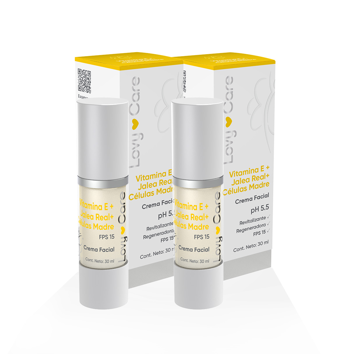 Foto 2 pulgar | Lovy Care Pack 2x1 Crema Facial Con Vitamina E, Jalea Real Y Células Madre, 30 Ml C/u, Ph 5.5 Regeneración Y Antiedad
