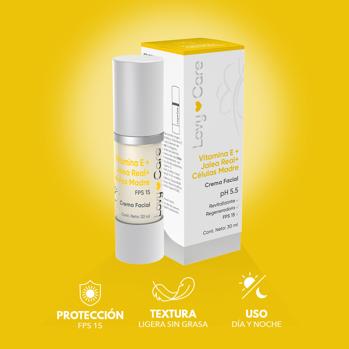 Foto 4 pulgar | Lovy Care Pack 2x1 Crema Facial Con Vitamina E, Jalea Real Y Células Madre, 30 Ml C/u, Ph 5.5 Regeneración Y Antiedad