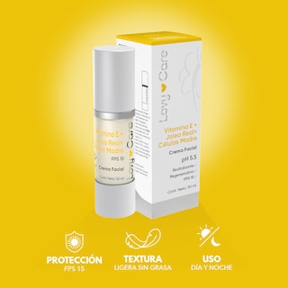 Foto 3 | Lovy Care Pack 2x1 Crema Facial Con Vitamina E, Jalea Real Y Células Madre, 30 Ml C/u, Ph 5.5 Regeneración Y Antiedad