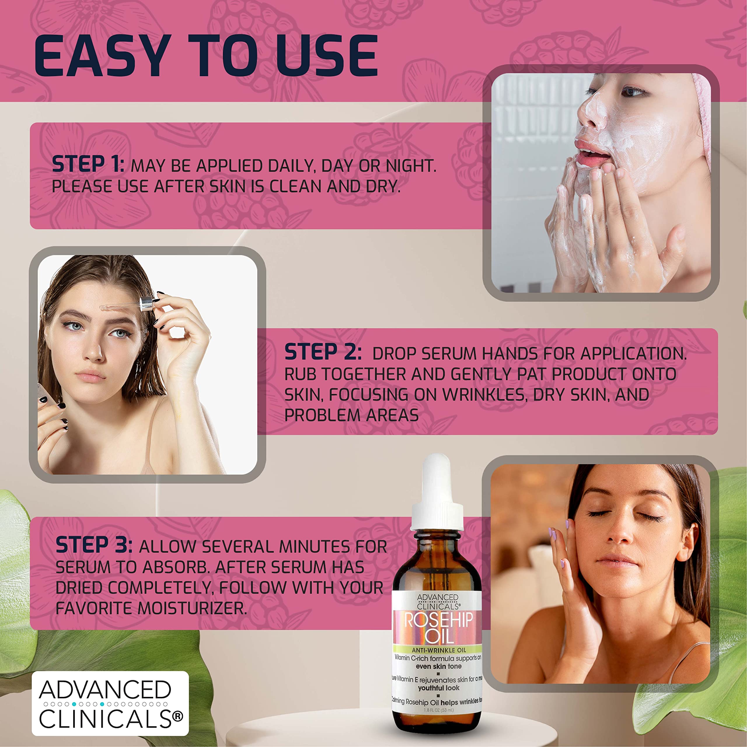 Foto 6 pulgar | Sérum Para El Cuidado De La Piel Facial, Aceite De Rosa Mosqueta De Advanced Clinicals, 50 Ml - Venta Internacional.