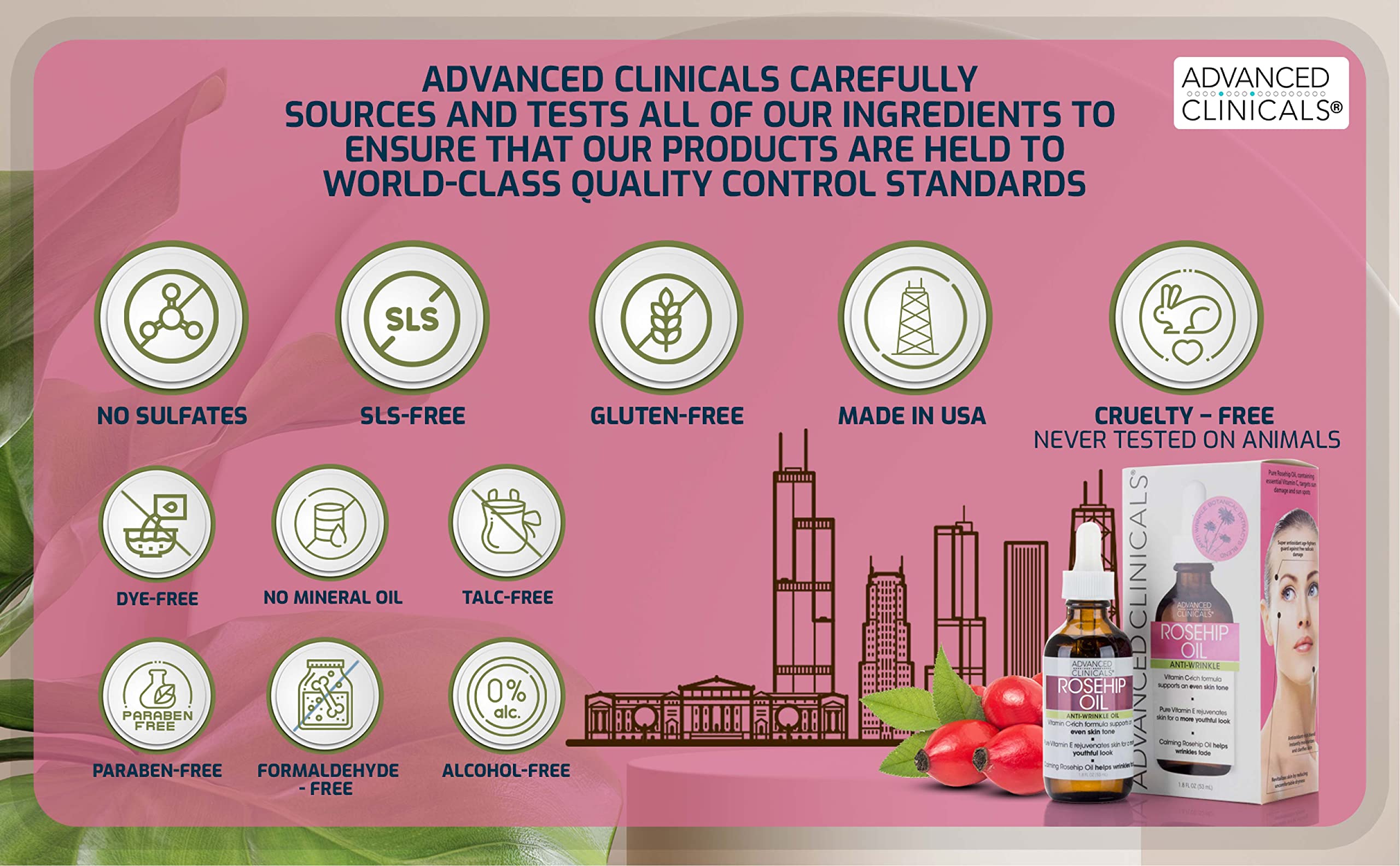 Foto 8 pulgar | Sérum Para El Cuidado De La Piel Facial, Aceite De Rosa Mosqueta De Advanced Clinicals, 50 Ml - Venta Internacional.