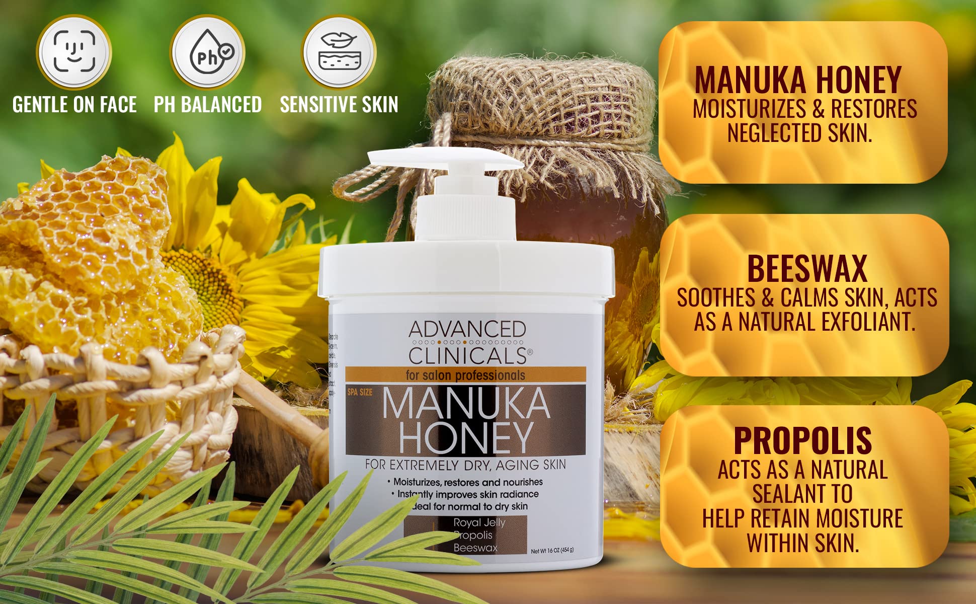 Foto 3 pulgar | Crema Hidratante Y Corporal Advanced Clinicals, Miel De Manuka, 480 Ml - Venta Internacional.