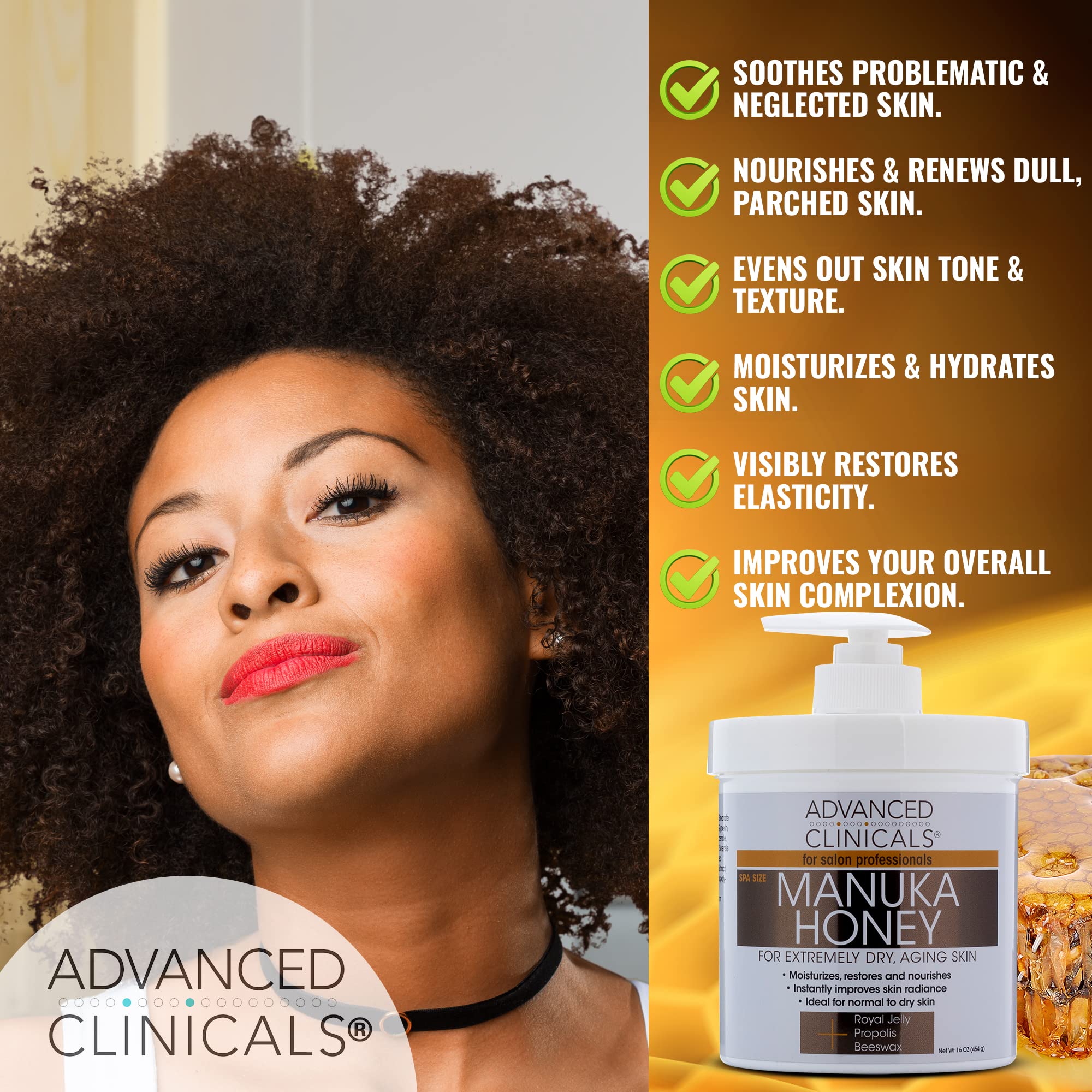 Foto 4 pulgar | Crema Hidratante Y Corporal Advanced Clinicals, Miel De Manuka, 480 Ml - Venta Internacional.