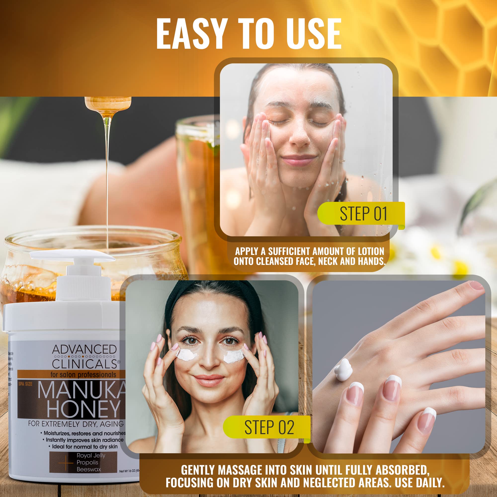 Foto 6 pulgar | Crema Hidratante Y Corporal Advanced Clinicals, Miel De Manuka, 480 Ml - Venta Internacional.