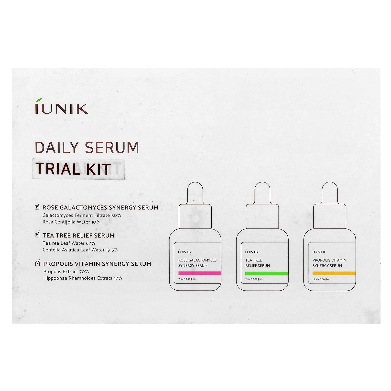 Foto 3 pulgar | Kit De Prueba De Suero Diario Iunik Para Cuidado De La Piel  Juego De 3 Piezas - Venta Internacional.