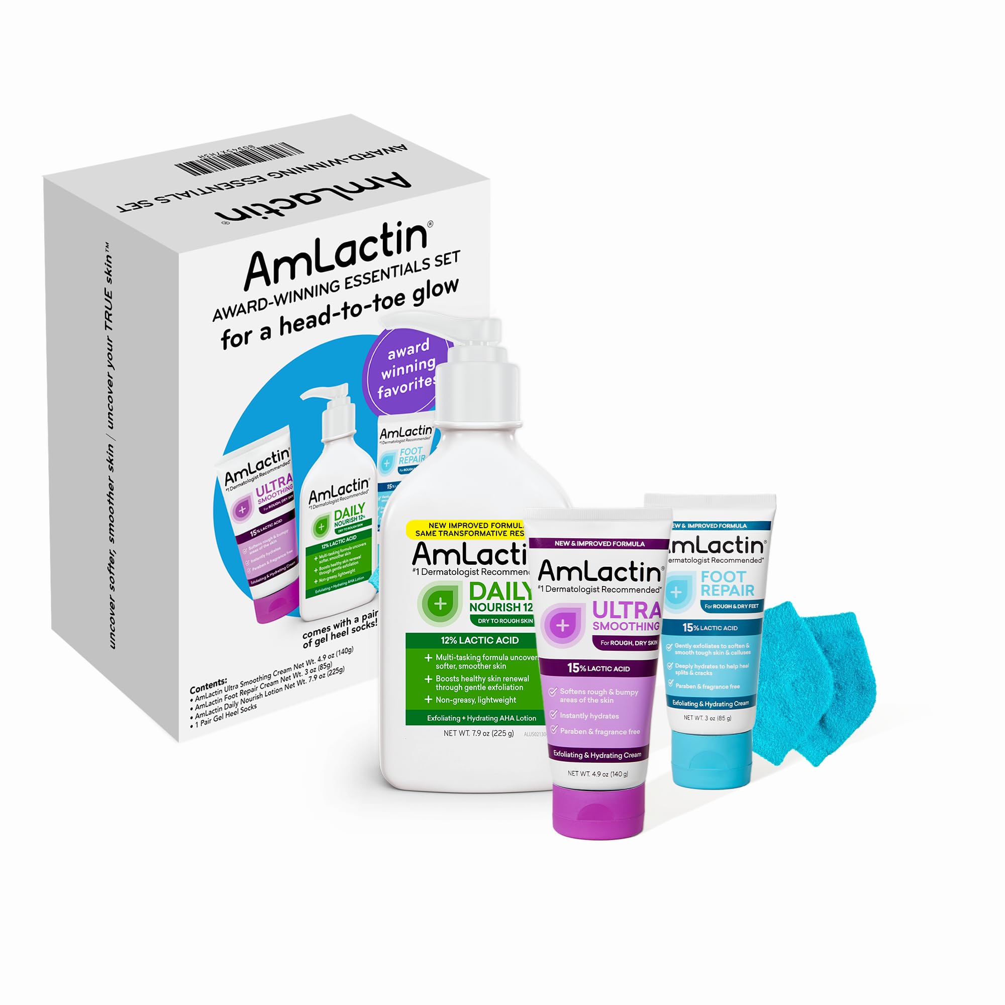 Set Para El Cuidado De La Piel Essentials Daily Nourish  Galardonado Con El Premio Amlactin - Venta Internacional.